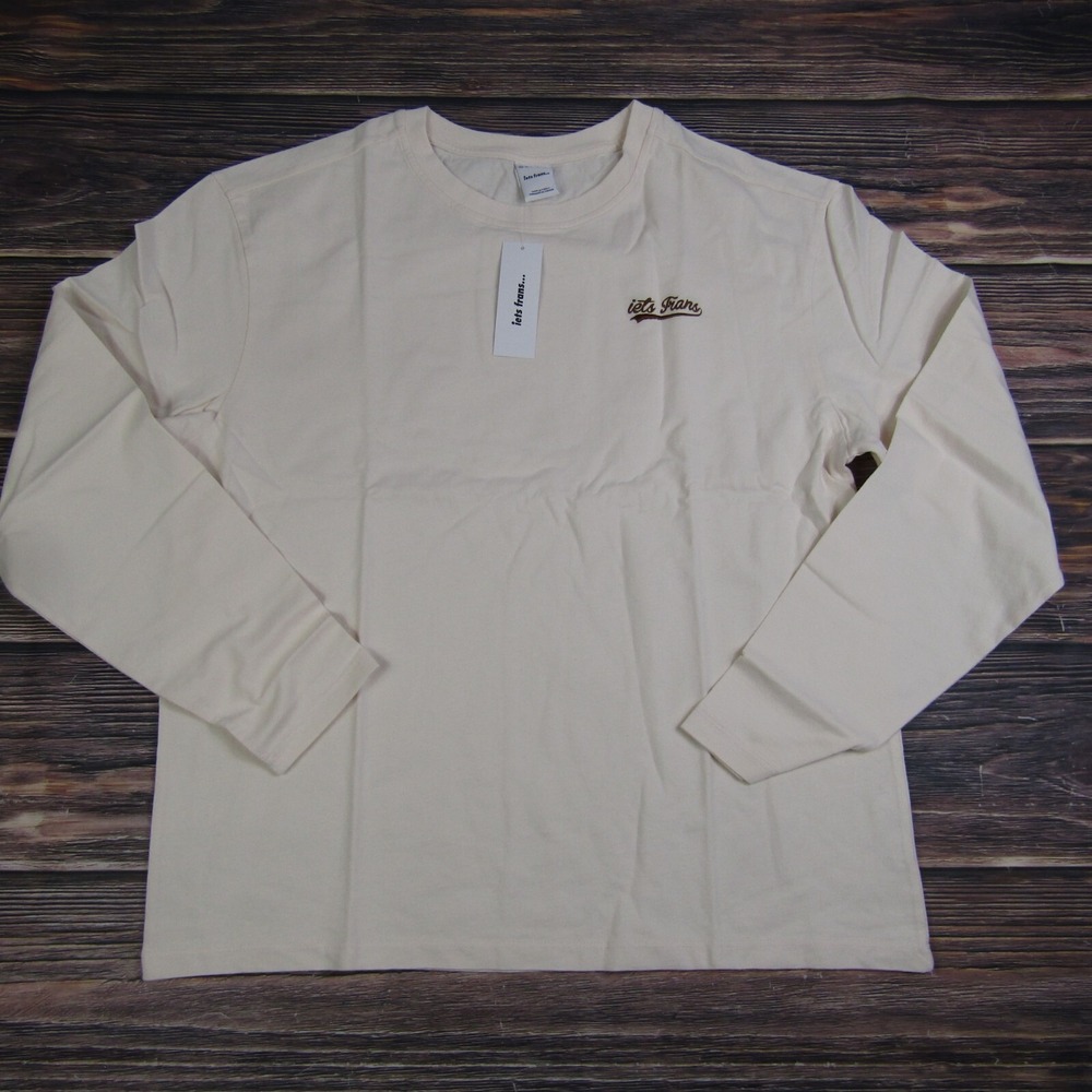 Iets Frans NEW Urban Outfitters UO Mens‎ Medium Ivory Long Sleeve Tee T Shirt